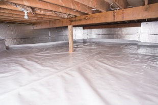 A complete crawl space vapor barrier in Raeford installed by our contractors