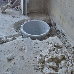 Placing a sump pit in a Maxton home
