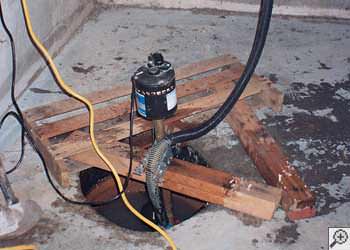 A Randleman sump pump system that failed and lead to a crawl space flood.